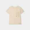 T-shirt poche détails bijoux beige femme
