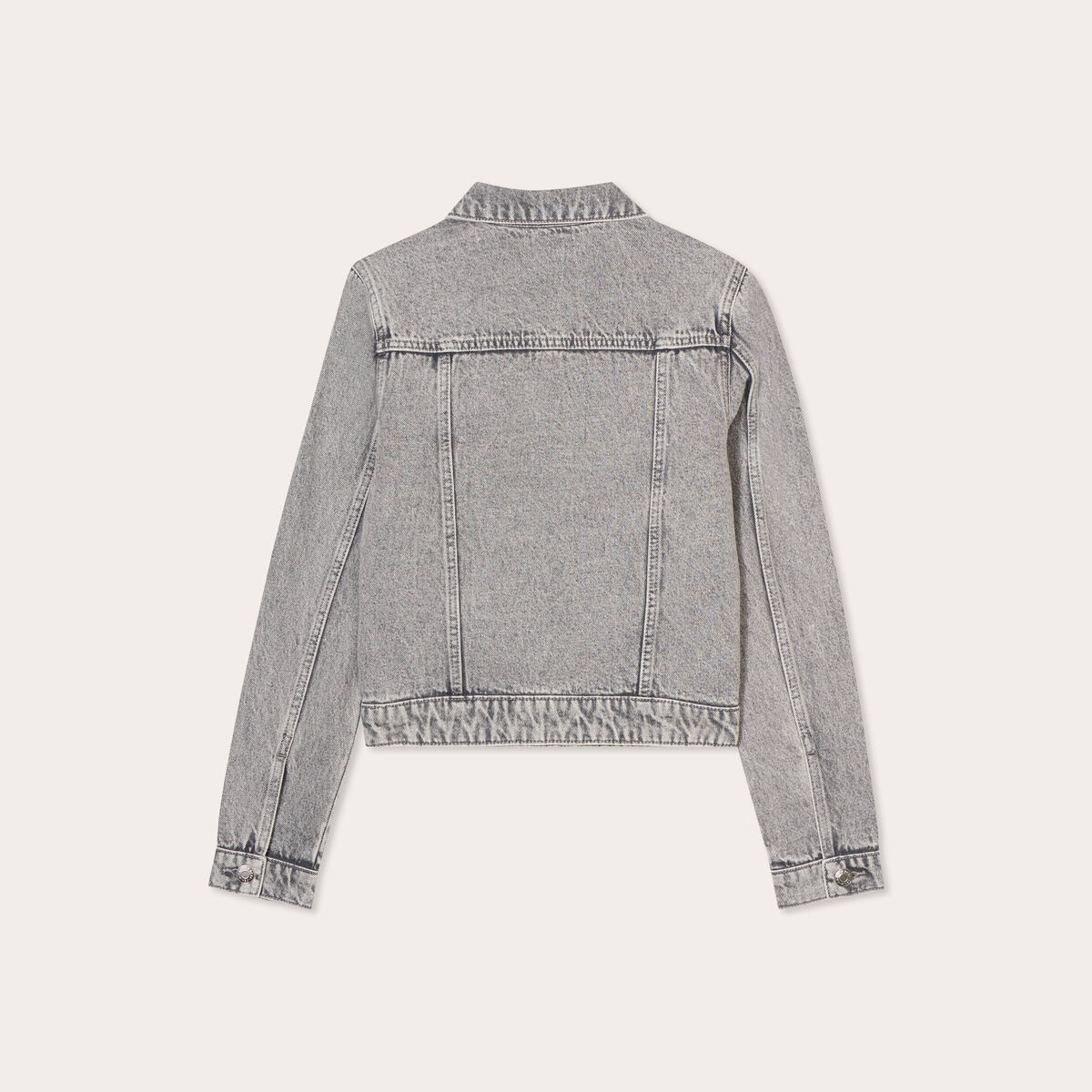 Veste boutonnée en jean denim gris femme