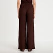 Pantalon large taille standard marron fonc&eacute; femme
