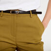 Pantalon cigarette ceintur&eacute; vert kaki femme