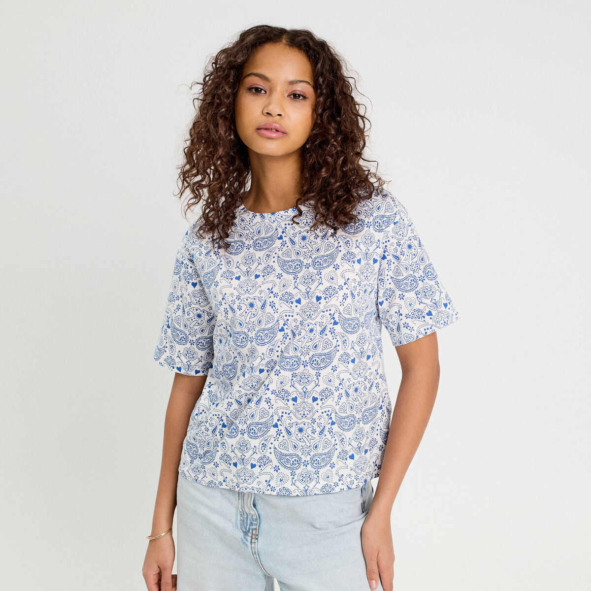 T-shirt manches courtes blanc femme