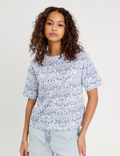 T-shirt manches courtes blanc femme