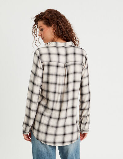 Chemise manches longues ecru femme