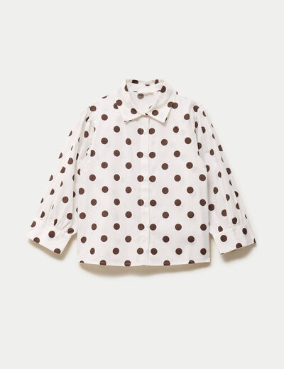 Chemise droite manches longues blanc femme