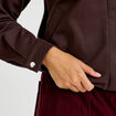 Veste cropped bas resserr&eacute; marron fonc&eacute; femme