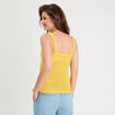 Débardeur effet crochet jaune femme