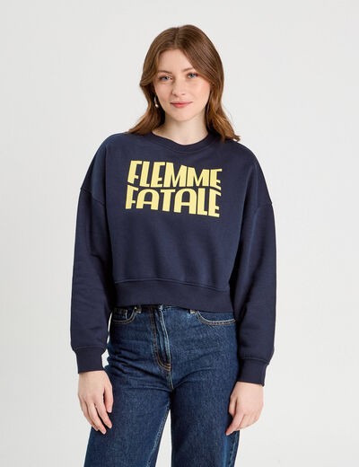 Sweat oversize bleu marine femme