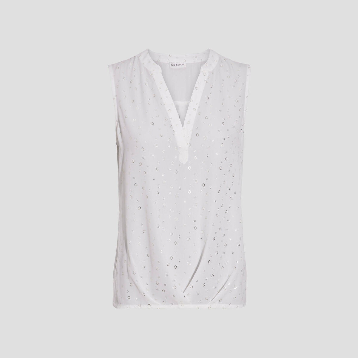 Blouse sans manches blanc femme