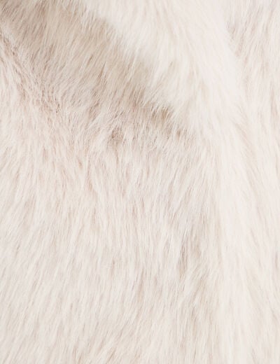 Manteau fausse fourrure ivoire femme