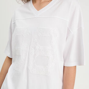 T-shirt manches courtes blanc femme