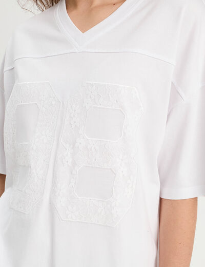 T-shirt manches courtes blanc femme