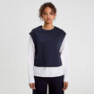 Sweat manches longues bleu marine femme