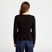 Pull p&eacute;plum avec boutons noir femme
