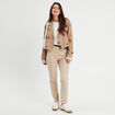 Pantalon cigarette ceinturé taupe femme