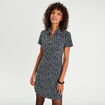 Robe évasée zippée noir femme