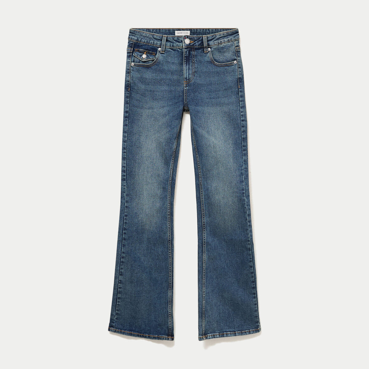 Jean bootcut taille basse denim dirty femme