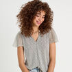 Blouse Fanny - manches courtes noir femme