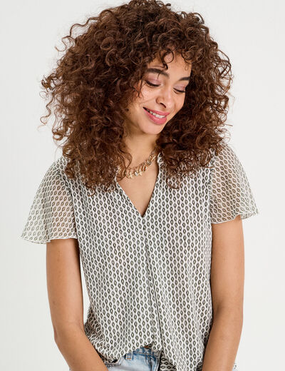 Blouse Fanny - manches courtes noir femme