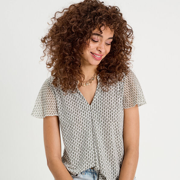 Blouse Fanny - manches courtes noir femme