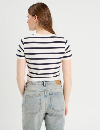 T-shirt cropped blanc femme