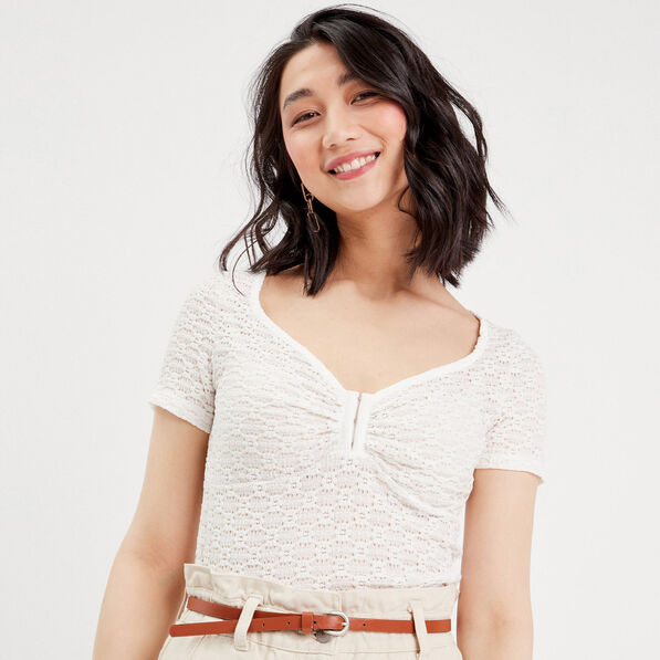 t shirt manches courtes ecru femme T-shirt manches courtes ecru femme