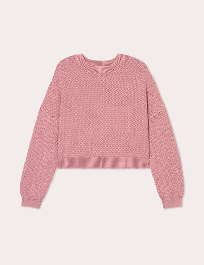 Pull manches longues vieux rose femme