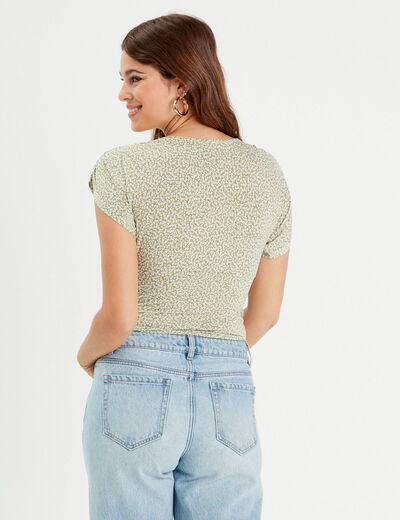 Blouse manches courtes vert femme