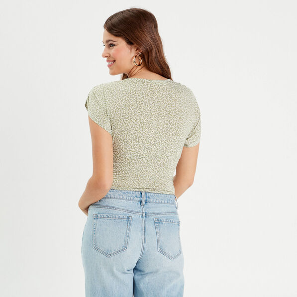 blouse manches courtes vert femme Blouse manches courtes vert femme