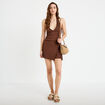 Jupe-short courte &eacute;vas&eacute;e en maille marron femme