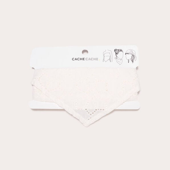 foulard triangle broderie blanc femme Foulard triangle broderie blanc femme