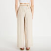 Pantalon large avec ceinture amovible beige femme