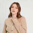 Gilet manches longues taupe femme