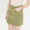 Jupe cargo en jean vert kaki femme