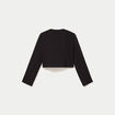 Blazer droit cropped col rond noir femme