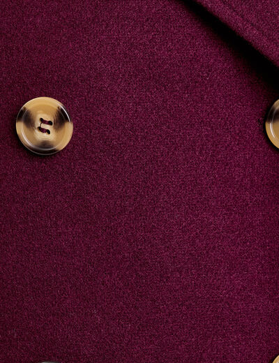 Trench court boutonné prune femme