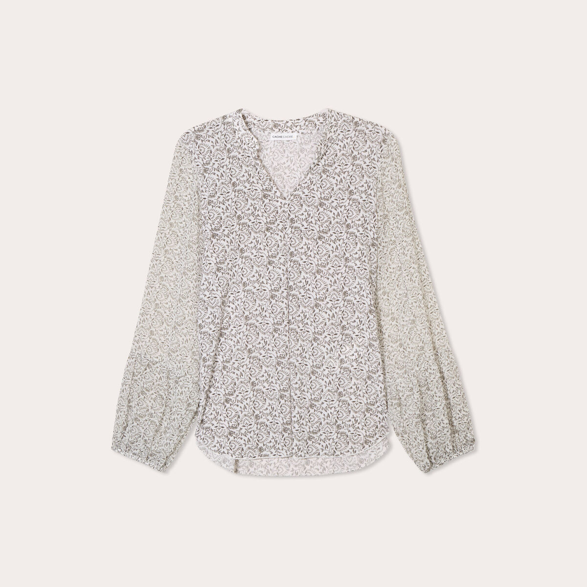 Blouse manches longues vert kaki femme
