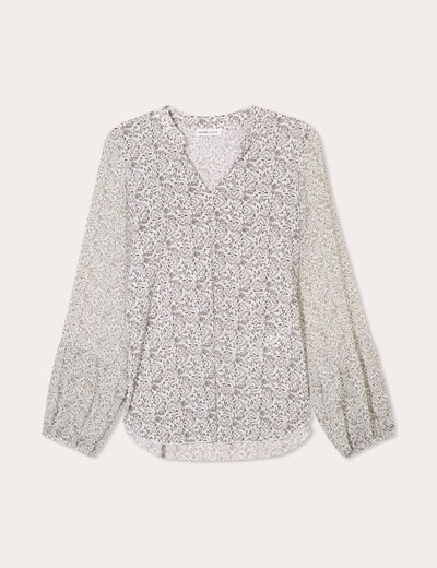 Blouse manches longues vert kaki femme