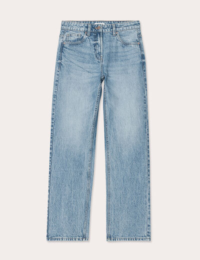 Jeans droit 5 poches denim double stone femme