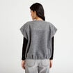 Gilet oversize sans manches col rond gris clair femme