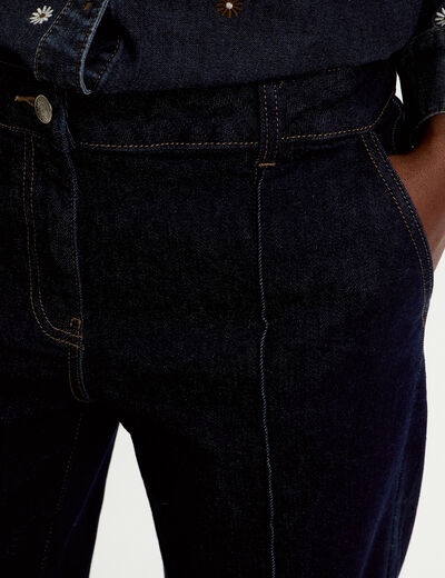 Jean wide leg taille standard denim brut femme