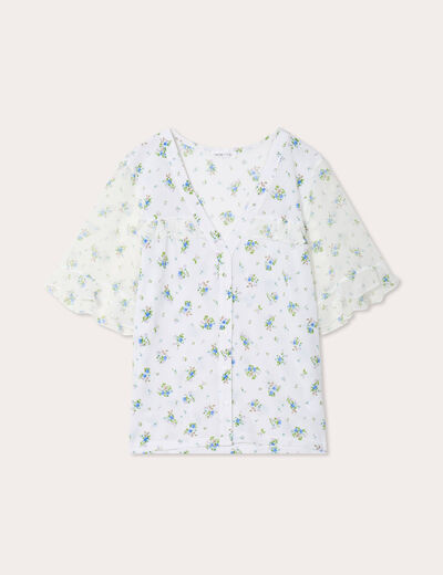 Chemise manches volants blanc femme