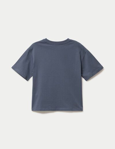 T-shirt col rond manches courtes gris femme
