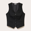 Gilet col V noir femme