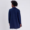 Manteau droit manches longues bleu marine femme
