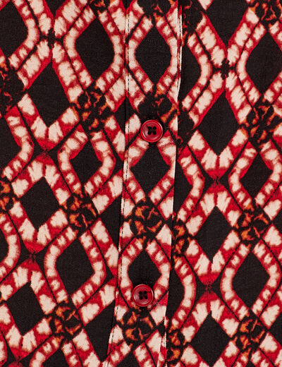 Chemise manches courtes rouge femme