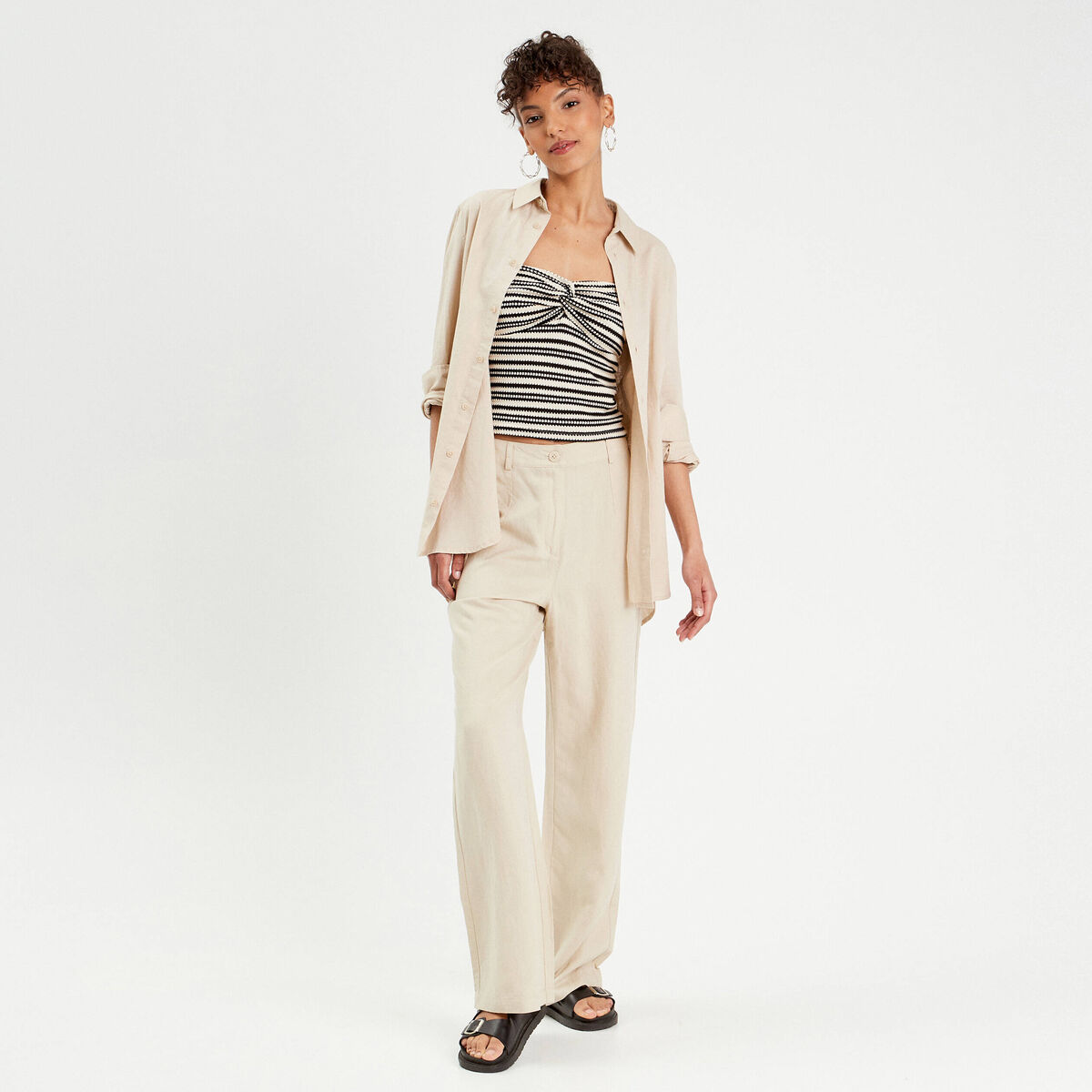 Bandeau cropped bustier blanc femme
