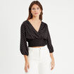 Blouse manches 3/4 noir femme