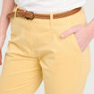 Pantalon chino 7/8ème jaune clair femme