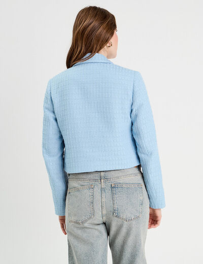 Veste blazer cintrée bleu turquoise femme