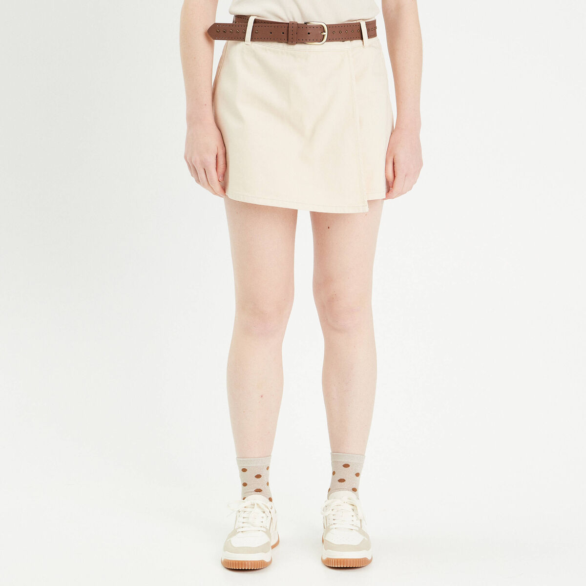 Jupe-short en jean sable femme